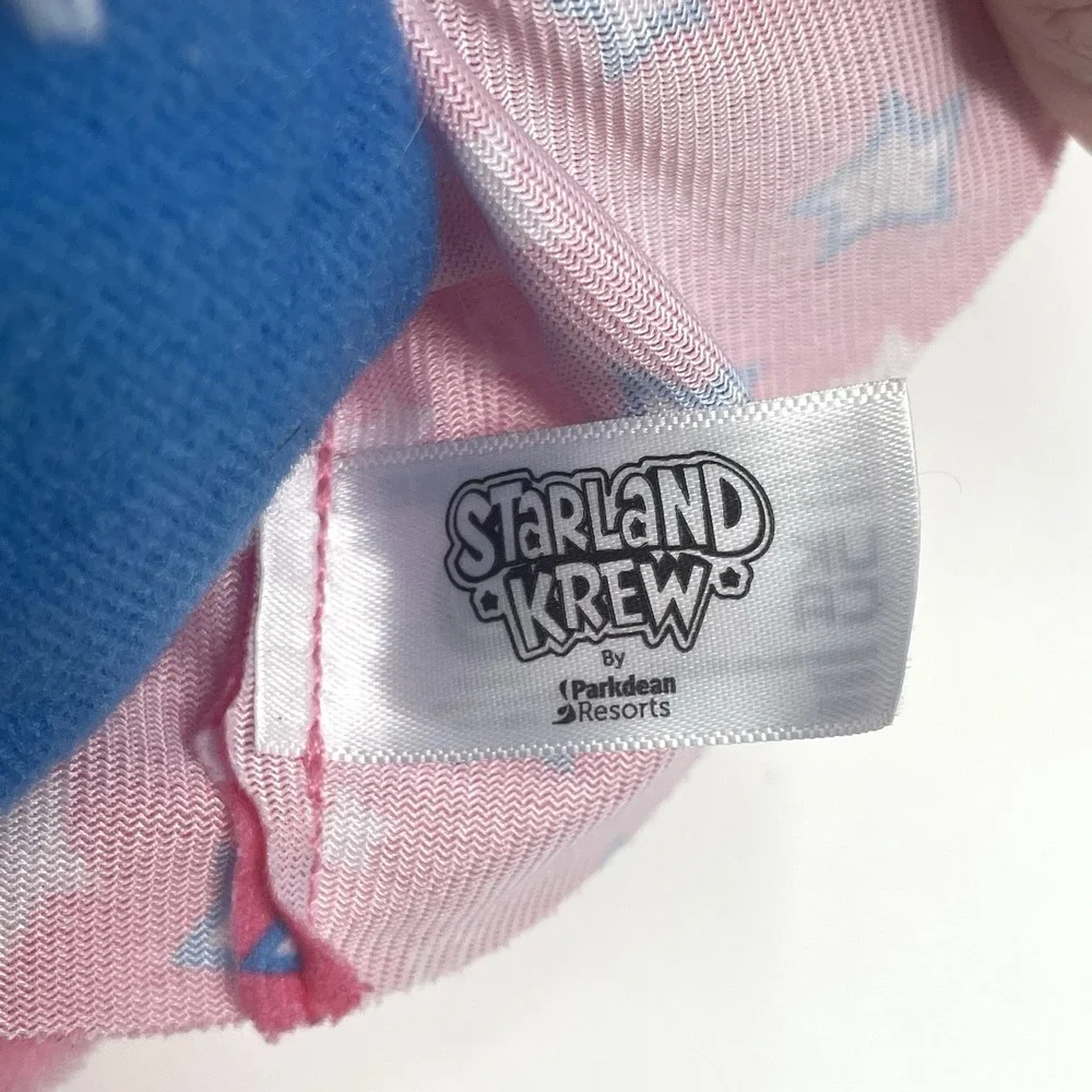 Parkdean Resorts Starland Krew Sparkle Plush Pink Bunny Rabbit Mascot Toy Crown